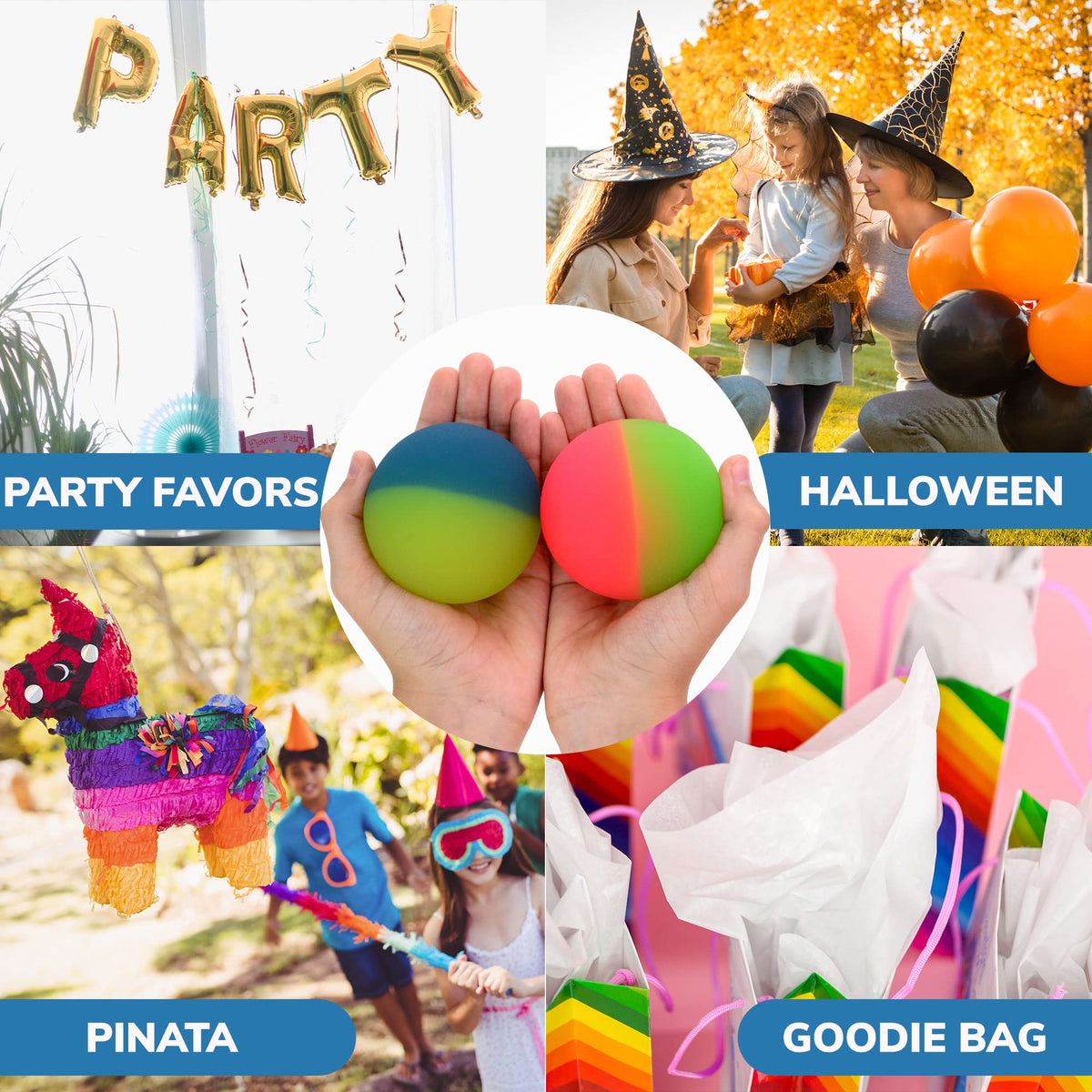 Entervending Bouncy Balls - Huge Rubber Balls for Kids (Pack of 12) - 3 Inches Jumbo ICY Bounce Balls - Large Bouncy Ball - Bouncy Balls Party Favors for Kids