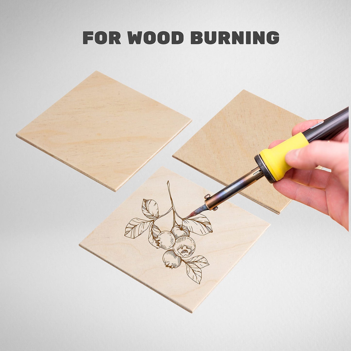 4x4 Plywood Squares - 12 Pcs Birch Wood Squares - 4 Inch Tiles - Thin Wood for Wood Burning Projects - Crafting Plywood Wooden Pieces to Paint