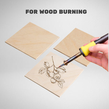 4x4 Plywood Squares - 12 Pcs Birch Wood Squares - 4 Inch Tiles - Thin Wood for Wood Burning Projects - Crafting Plywood Wooden Pieces to Paint