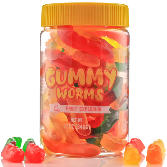 Gummy Worms - 12 oz Jar - Gummy Candies Mix - Fun and Delicious Gummy Snack - Fruity Candy