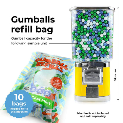 Triple Mint Gumballs - 1/2 Inch Mini Gumballs - 4 Lb Gumball Machine Refills - 1040 Pcs Mint Gum Bulk - Wintergreen Peppermint Spearmint Gum Balls