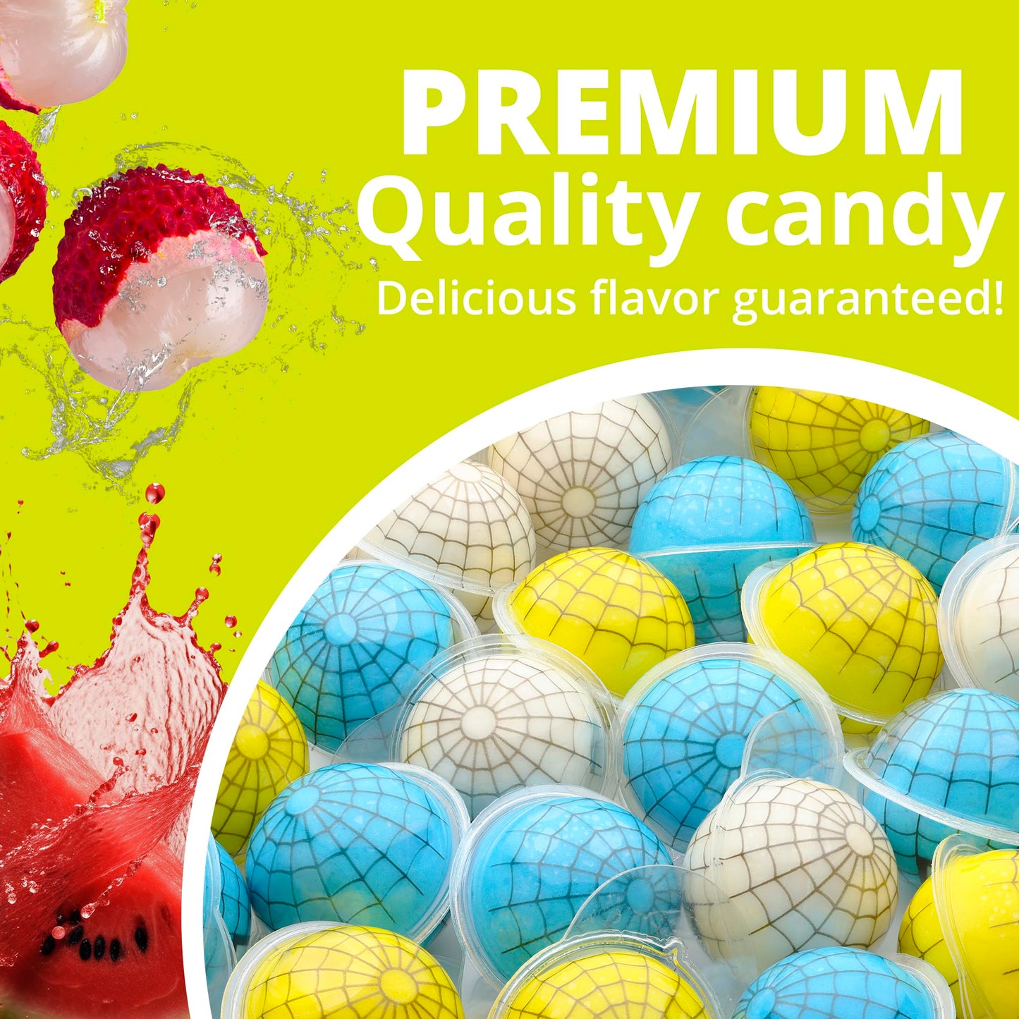 Gummy Candies Filled with Jam, Assorted Fruit Flavors, 10 pcs per Bag