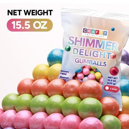 Gumballs for Gumball Machine - Shimmer Spring Mix 1 Inch Large Gumballs 55pcs - Baseball Softball Bubble Gum for Kids - Sweet Chewing Gum Balls in Bulk 15 OZ