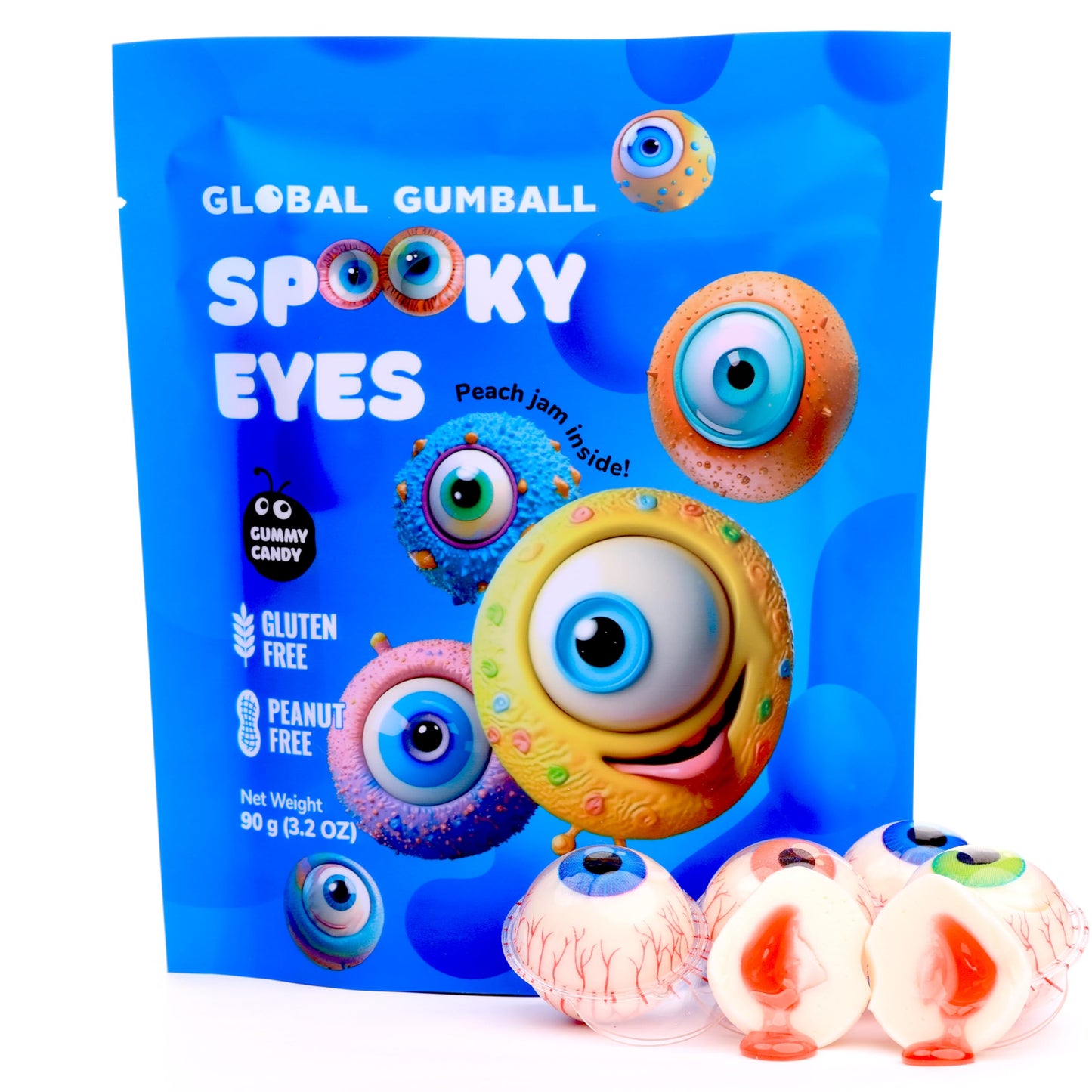 Gummy Candies Filled with Jam, Strawberry, Watermelon, Crazy Eye packaging Design - 5 pcs