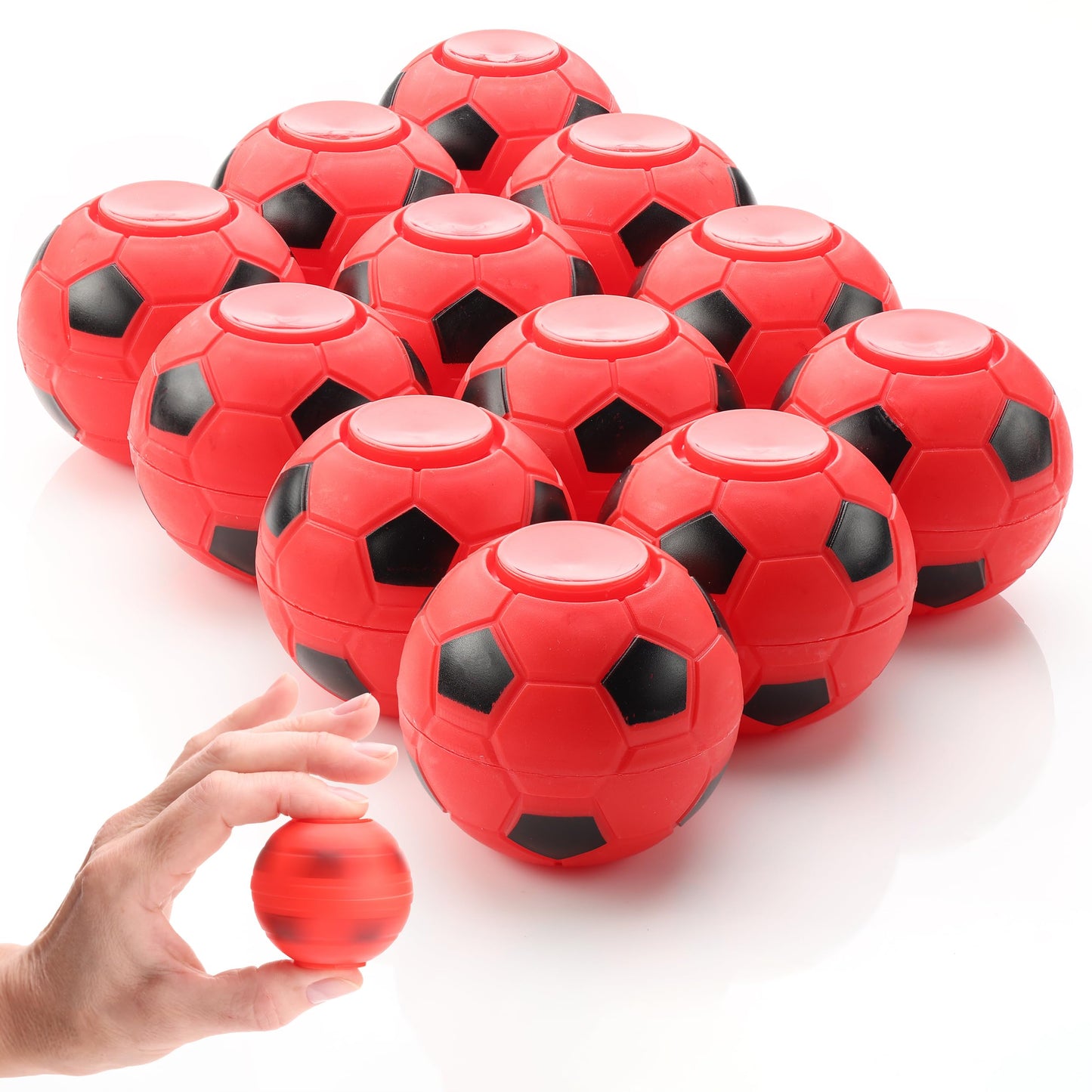 2 Inch Stress Balls - 12 Pcs Soccer Party Favors for Kids - Mini Fidget Spinners - Classroom Prizes - Fidget Spinners for Kids