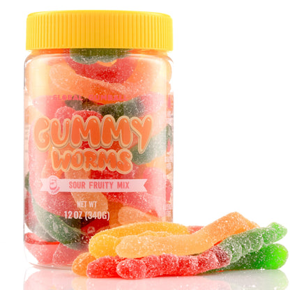 Gummy Worms - 12 oz Jar - Gummy Candies Mix - Fun and Delicious Gummy Snack - Fruity Candy