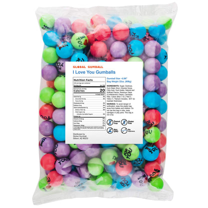 Gumballs for Gumball Machine - I Love You Bubble Gum Balls for Kids- 1 Inch Large Gumballs - Gumball Machine Refills - 2 Lb Bubble Gum Bulk