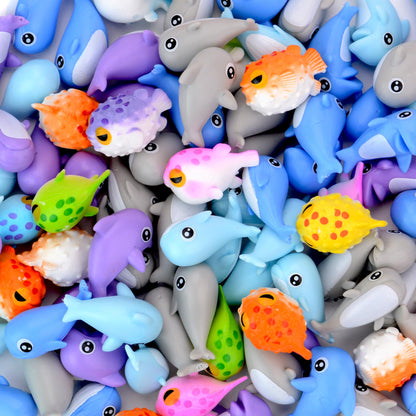 Sea Animals Mini Toys - 50 Pc Bulk Sea Creatures - Easter Egg Fillers for Boys and Girls - Party Favors & Classroom Prizes