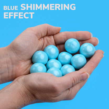 Gumballs for Gumball Machine - Shimmer Powder Blue Gumballs - Blueberry Flavored Bubble Gum 1 Inch Large Gumballs - Kids Gum - Bulk Gum Balls 2 Lb