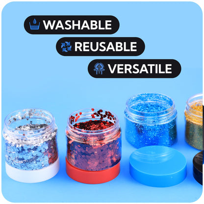 Cosmetic Plastic Jars with Liners and Lids - 2 oz Small Travel Jars - 24 Pack Clear Plastic Containers for Cream Makeup Lotion - Leak Proof