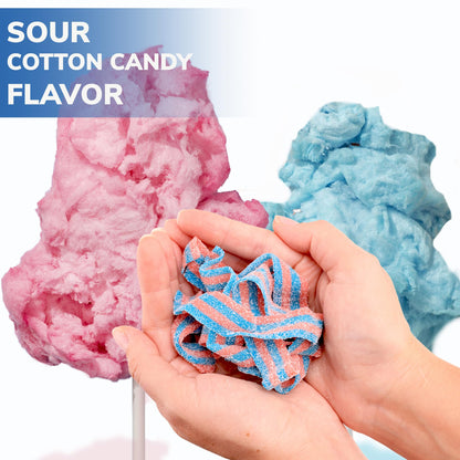 Sour Candy Belts - Candy Sour Strips - 1.3 LB Bulk Candies Sour Belts - Sour Ribbons - Sour Cotton Candy Ribbons - Peanut Free