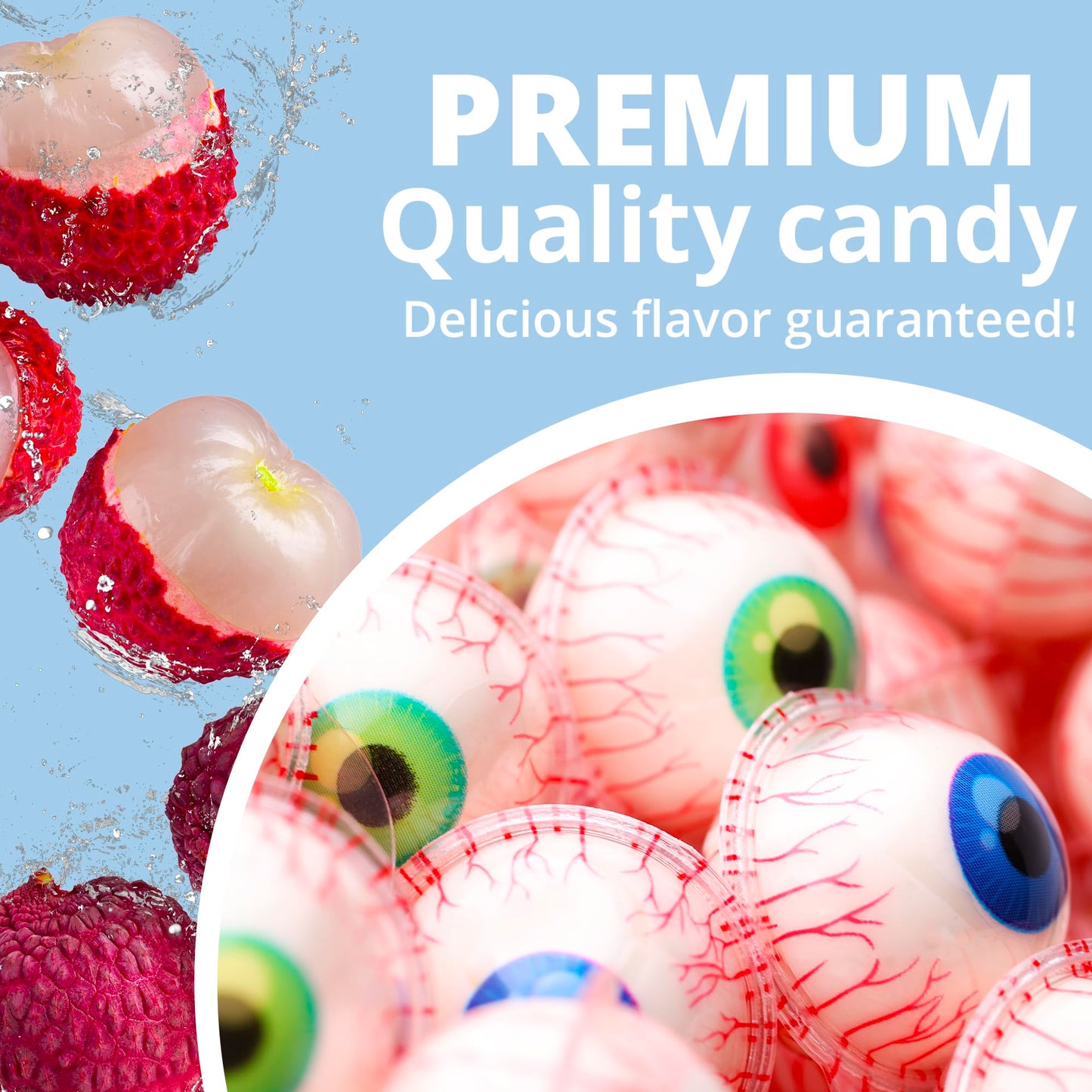 Gummy Candies Filled with Jam, Strawberry, Watermelon, Crazy Eye packaging Design - 5 pcs