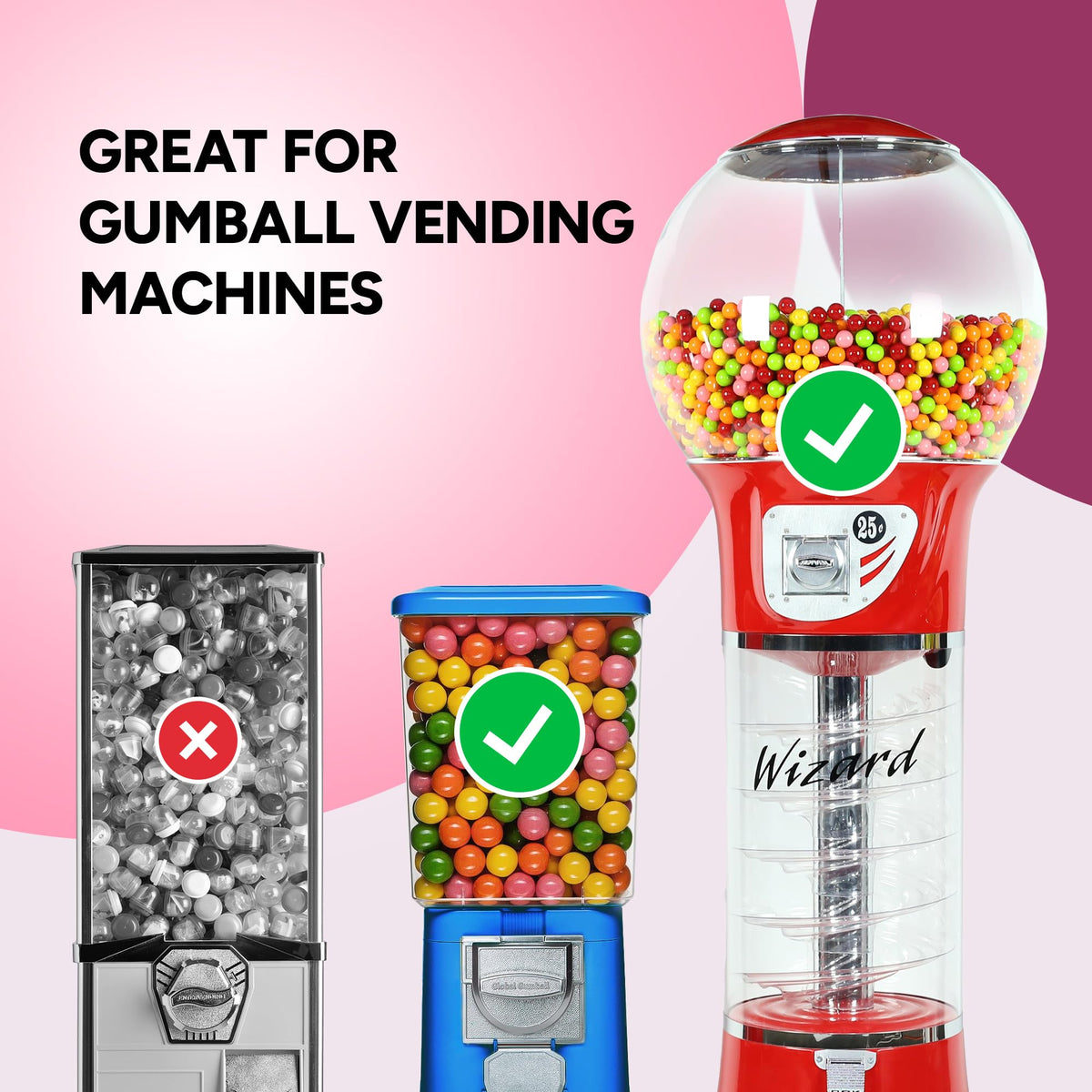 Chewing Gum for Kids - 1 Inch Large Gumballs - 50 Pcs Gum Balls - Assorted Flavors Double Bubble Chewing Gum -for Kids