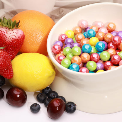 Shimmer Gumballs Pearl - Assorted Bubble Gum for Kids - Mix Fruit Flavored Gum 45 pcs 3.5 oz - 3 Packs Chewing Gum - Nostalgic Valentines Candy for Party Favors Easter Basket Sweet Treats, 16mm (0.62 inch)
