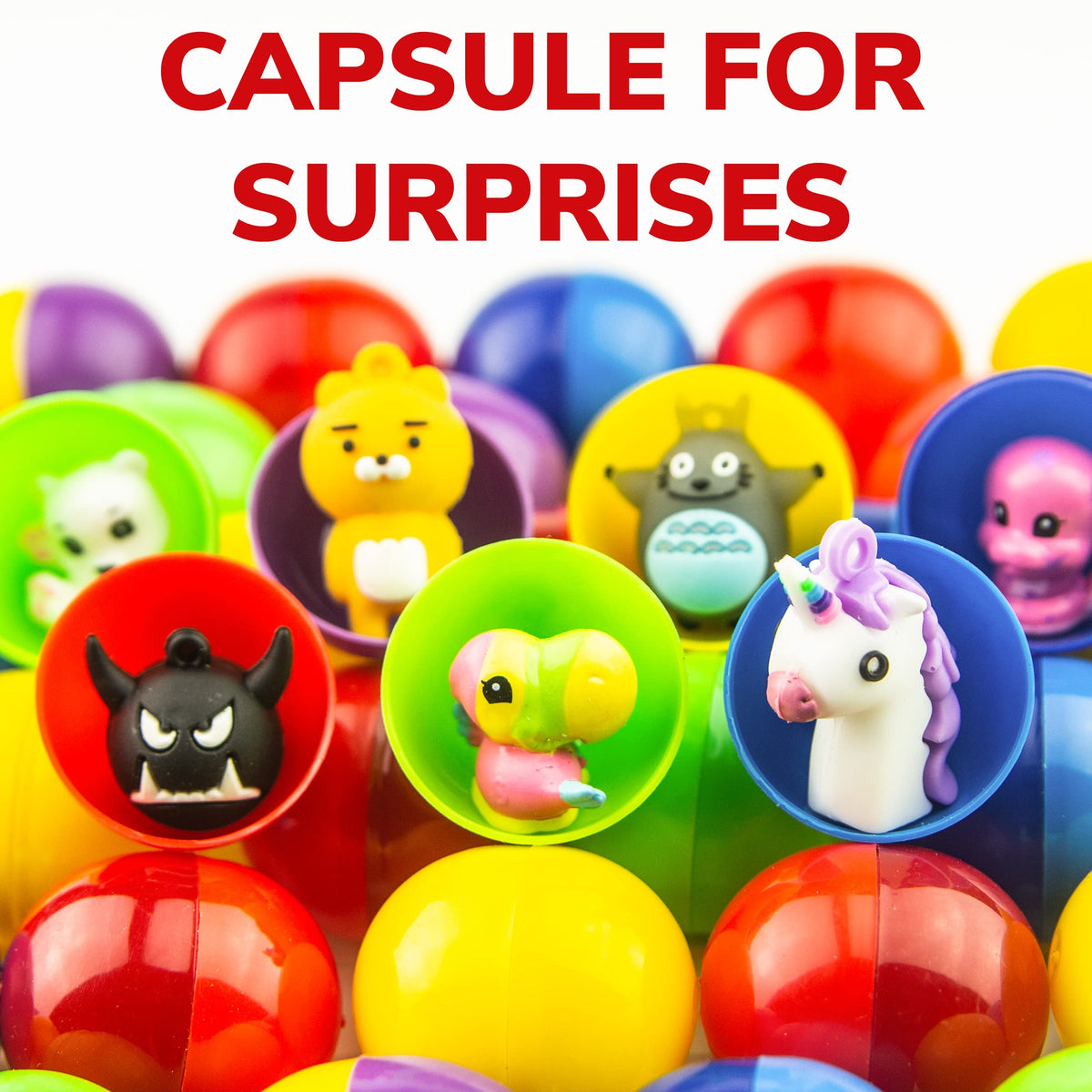 Capsule Vending Machine Colored Round Capsules Empty 100pcs 1.26 inch - Gumball Machine Capsules Bulk Party Favor Containers - Easter Basket Stuffers Birthday Gifts Pinata Stuffers DIY Craft Supplies