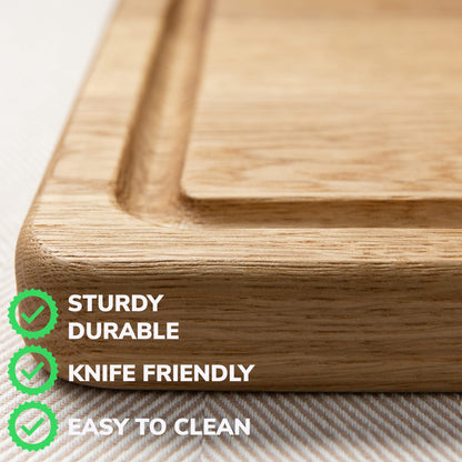Cutting Board - 10x8 Inches Small Wood Cutting Board - Oak Cutting Board - Real Wood Cutting Board - Chopping Board for Kitchen