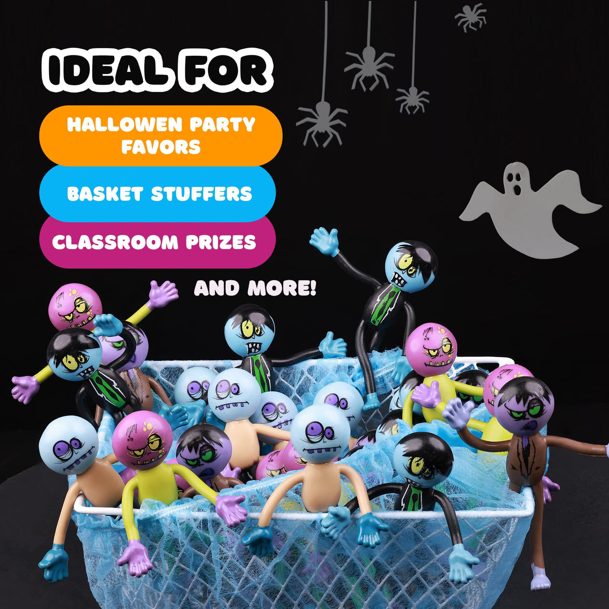 Zombie Action Figures Bendable Toys 8 pcs 3.75 inch Monster Action Figures Zombie Toys with Limbs Sensory - Halloween Decorations Party Favors Pinata Stuffers Carnival Prizes Easter Egg Fillers Gits