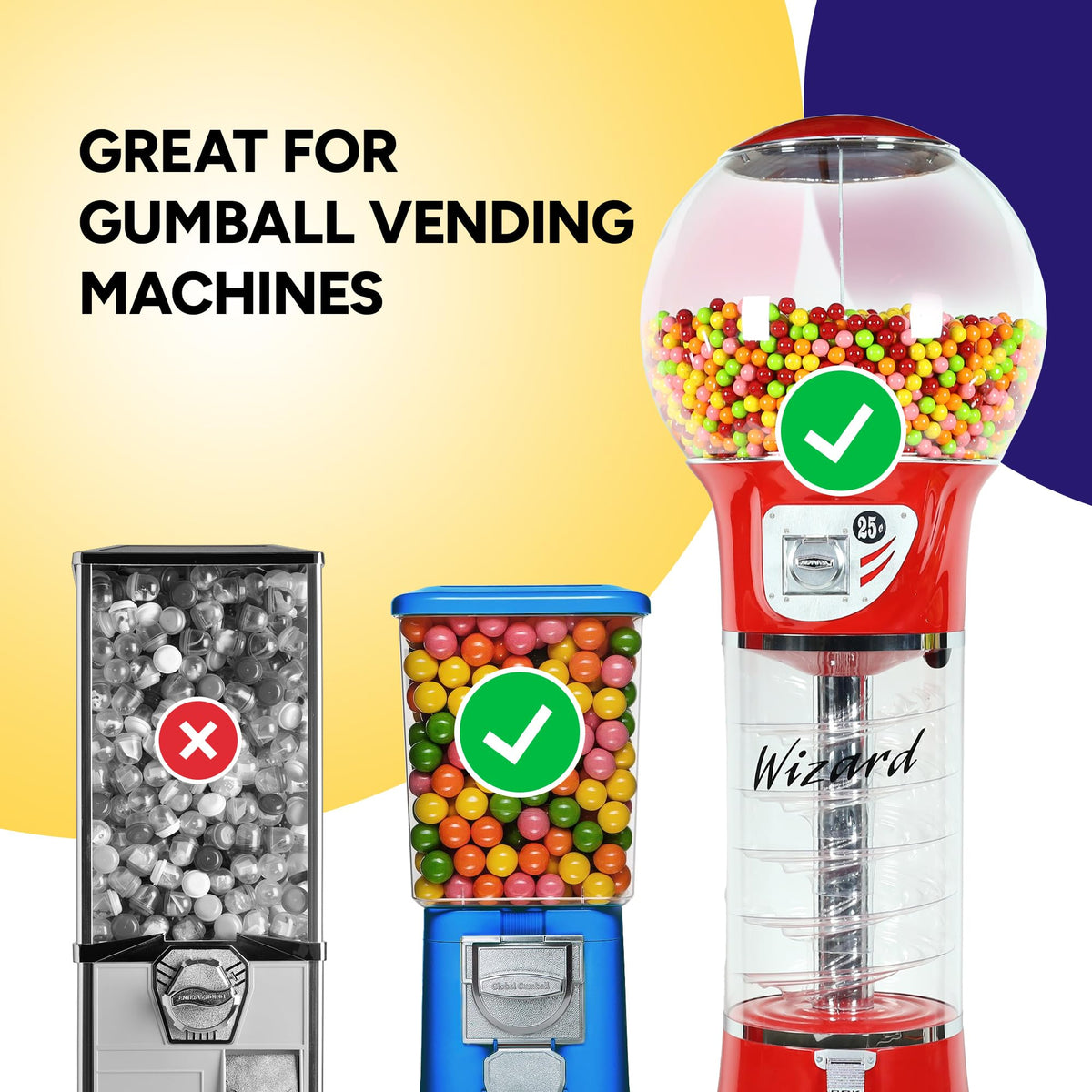Gumballs for Gumball Machine Refills - 363 pcs Assorted Fruit Flavored Gum Balls - 0.5" Mini Bubble Gum - Bulk Gum Bag 15 OZ - Chewing Gum for Kids - Double Bubble Gumball