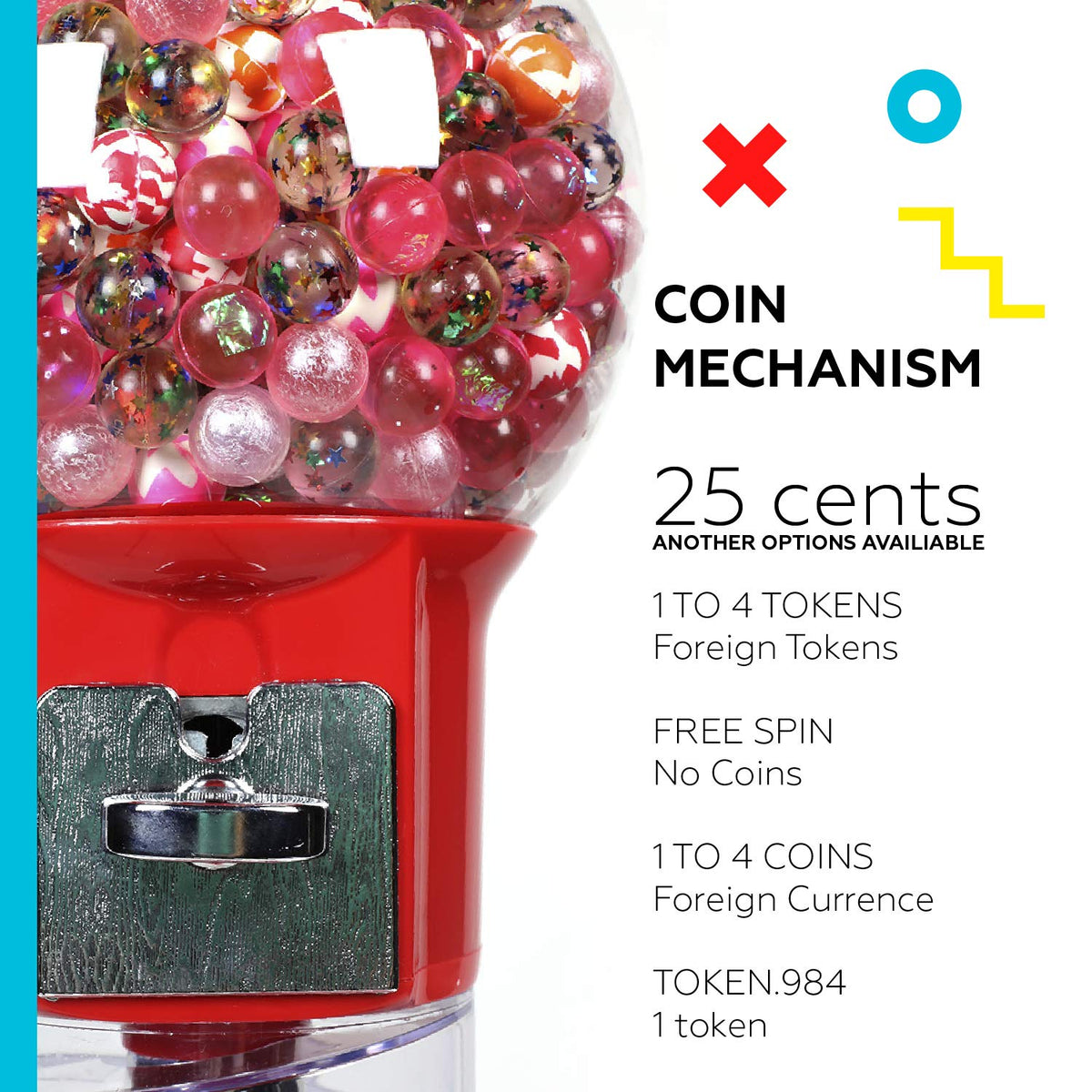 27” Blue Home Vending Machine - Candy Dispenser - Bubble Gum Machine for Kids - Bubblegum Machine - Gum Ball Machine Without Stand