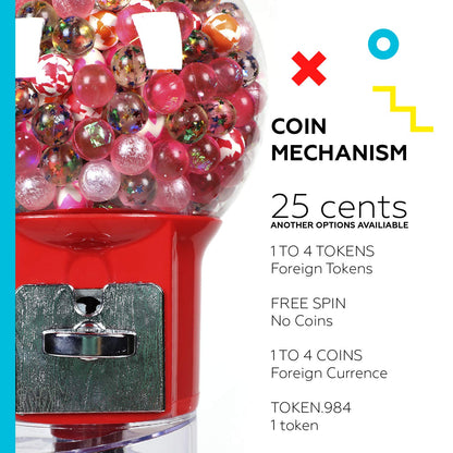 27” Blue Home Vending Machine - Candy Dispenser - Bubble Gum Machine for Kids - Bubblegum Machine - Gum Ball Machine Without Stand
