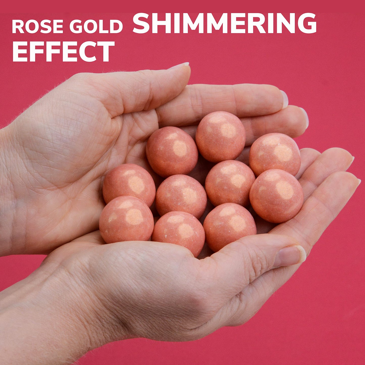 Gumballs for Gumball Machine - Shimmer Rose Gold Gumballs - Bubble Gum Flavoring 1 Inch Large Gumballs - Kids Gum - Bulk Gum Balls 2 Lb