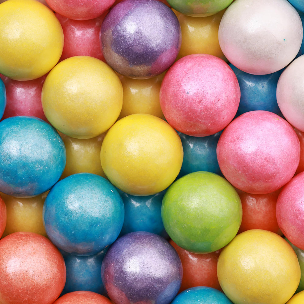 Gumballs for Gumball Machine - Shimmer Spring Mix 1 Inch Large Gumballs in Bucket - 76 Pcs Baseball Softball Bubble Gum for Kids - Sweet Chewing Gum Balls in Bulk 1.3Lb