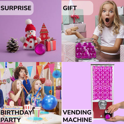 Entervending Bouncy Balls - Party Favors and Gifts - Rubber Balls for Kids - Purple Glitter Bouncy Balls - 25 Pcs Large Bouncy Balls 45mm - Vending Machine Toys - Goodie Bag Fillers