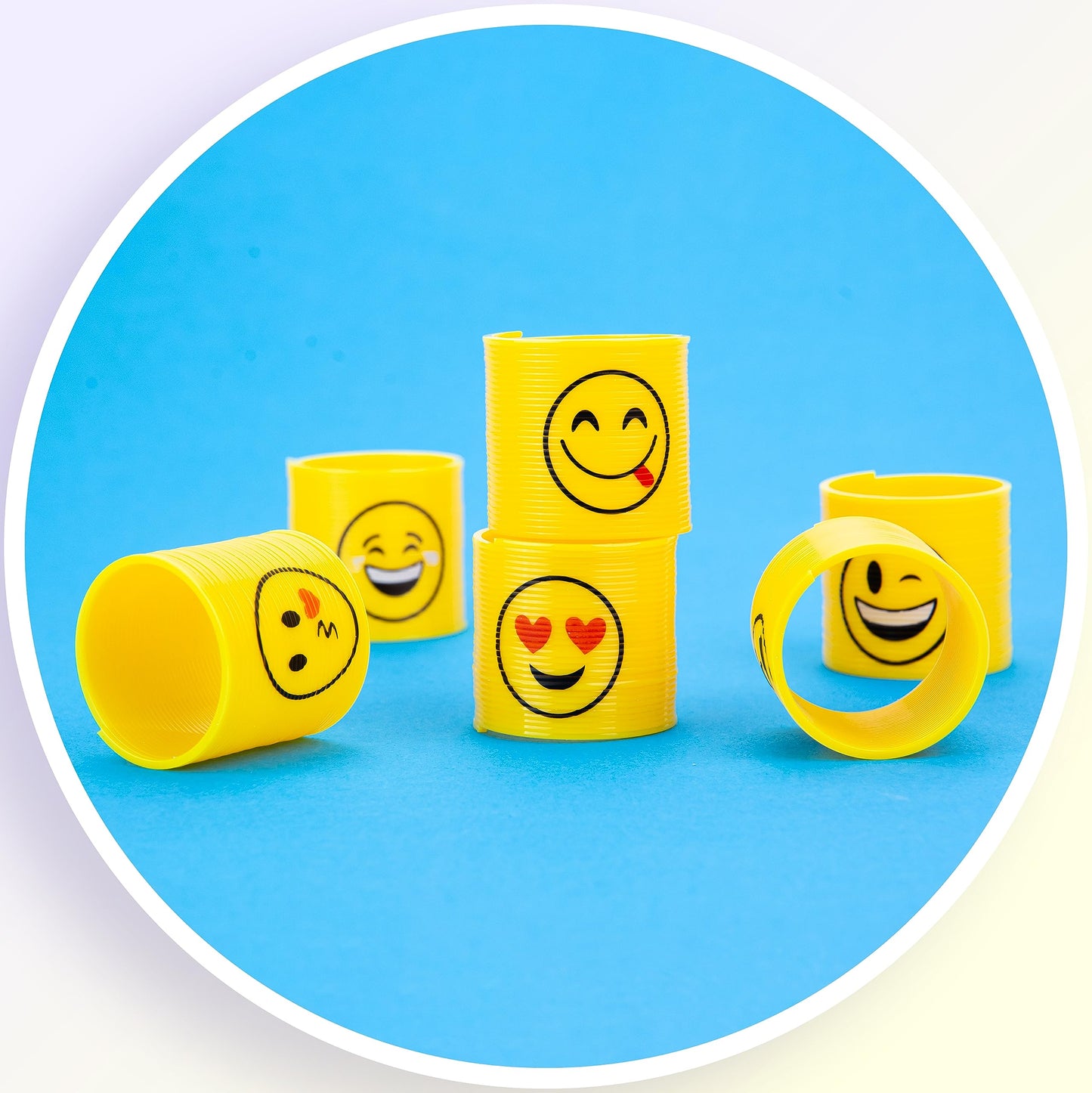 Coil Spring Toy Party Favors for Kids - Emoticon Coil Spring Assortment - Coil Bulk Toys 1.4-12 Pcs - Emoji Mini Toys - Mini Coil for Goody Bags