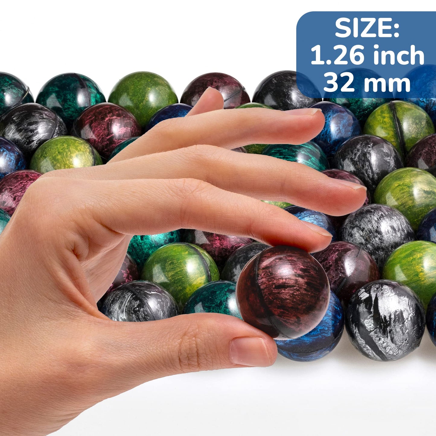 Bouncy Balls - 50 Pcs Small Bouncing Balls - 1.26 Inch Bounce Balls - Bouncing Balls for Kids - Vending Machine Toys