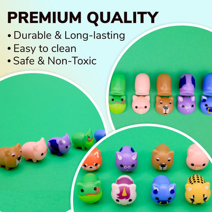 Farm Animals Figurine Toys in Capsule - 100 Pcs -1.1 Inch Plastic Capsules with Assorted Animals Mini Figurines for Kids - Easter Basket Stuffers - Toy Vending Machine Refill