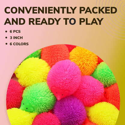 Light Up Sensory Toys - Light Up Hedgehog Toys - 3 Inch -Variation - Light Up Party Favors Sensory Squishy Toys - Flash Puffer Balls