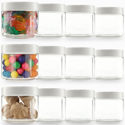 Plastic Jars with Lids - 5 OZ Small Plastic Containers - Travel Cosmetic Containers for Creams - Leak Proof Clear Jar