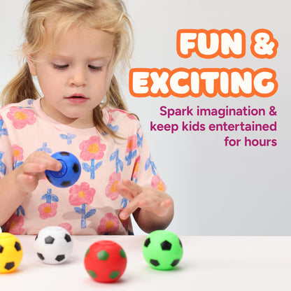 Spinner Balls 1.4'' Mini Fidget Spinner - Soccer Balls - 12 Party Favors & Classroom Prizes - Sensory Toys for Kids 4-12 - Fidget Toy Gifts - Bulk - White