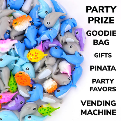 Sea Animals Mini Toys - 50 Pc Bulk Sea Creatures - Easter Egg Fillers for Boys and Girls - Party Favors & Classroom Prizes