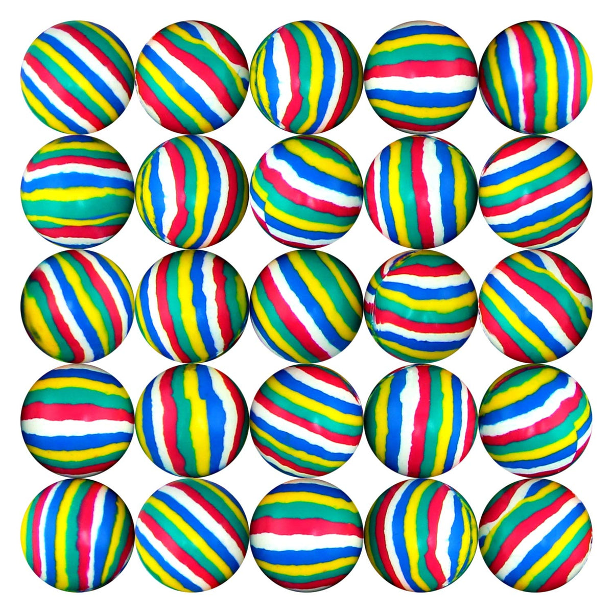 50pcs Bouncy Balls Bulk 32mm 1.26"- Color Stripe Bouncing Balls Party Favors for Kids - Vending Machine Toys School Carnival Prize Gifts