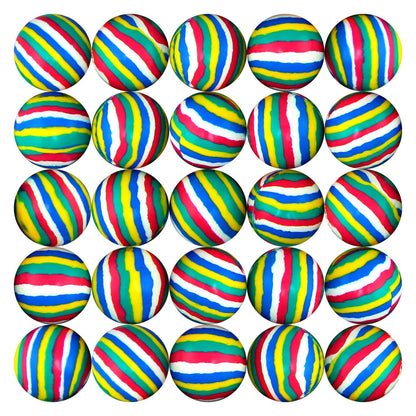 50pcs Bouncy Balls Bulk 32mm 1.26"- Color Stripe Bouncing Balls Party Favors for Kids - Vending Machine Toys School Carnival Prize Gifts