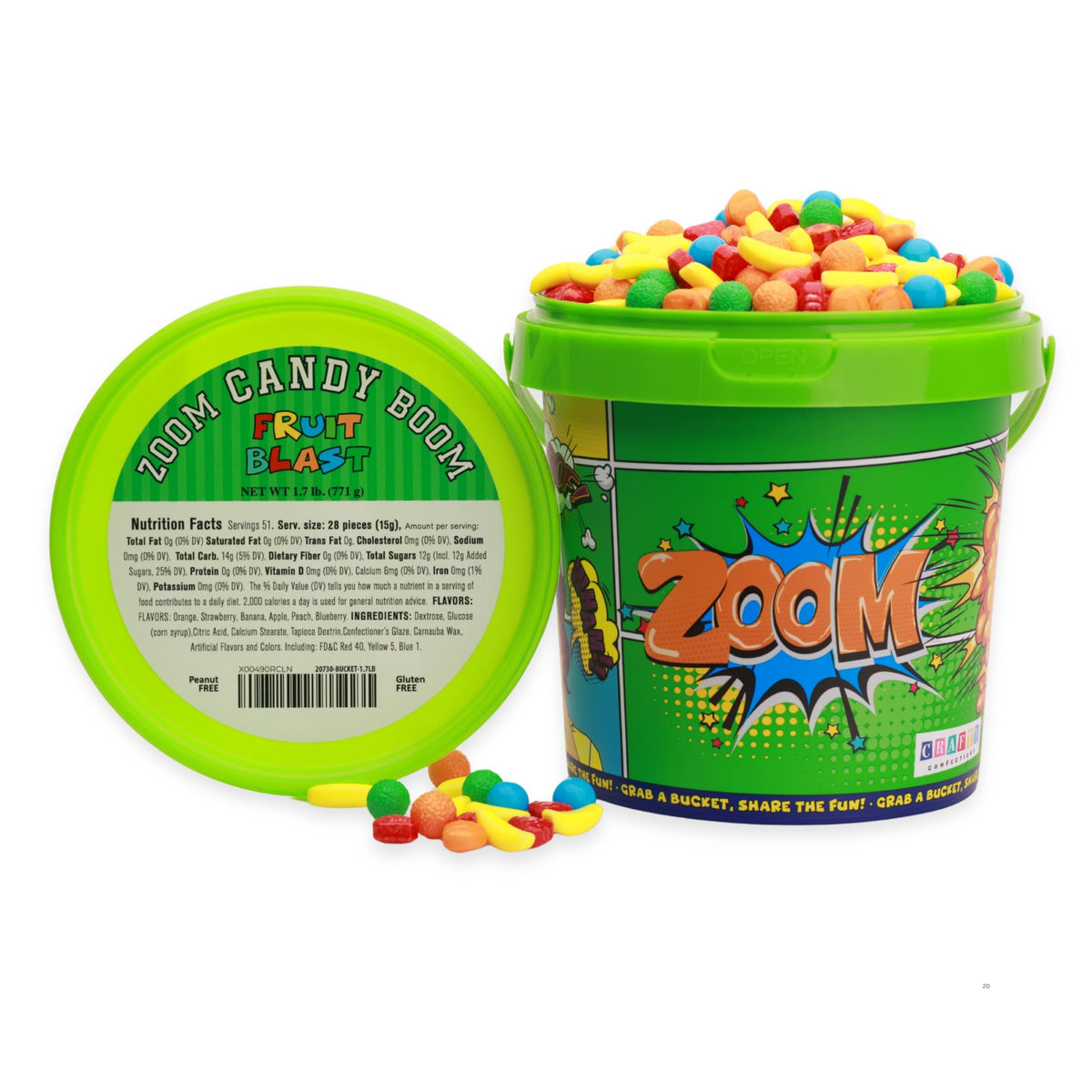 Fruit Runts Candy 1240 pcs 1.7 lb per Bucket Assorted Hard Candies Bulk for Vending Machine Party Favors Goody Bags Cake Decorations Pinata Mix Gumball Machine Refills Fruit Shaped Candy