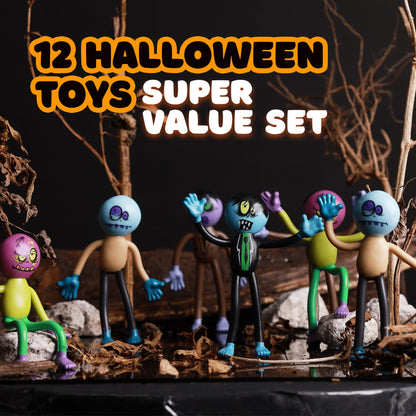 Zombie Action Figures Bendable Toys 12 pcs 3.75 inch Monster Action Figures Zombie Toys with Limbs Sensory - Halloween Decorations Party Favors Pinata Stuffers Carnival Prizes Easter Egg Fillers Gits