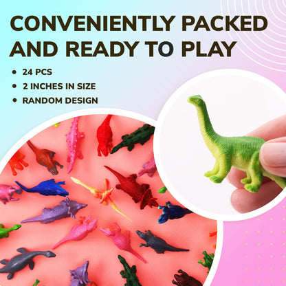 Dinosaur Toys for Kids - 2” Fun and Colorful Fidget Toys, Dinosaurs Party Favors & Birthday Decorations - Classroom Prizes - Easter Toys