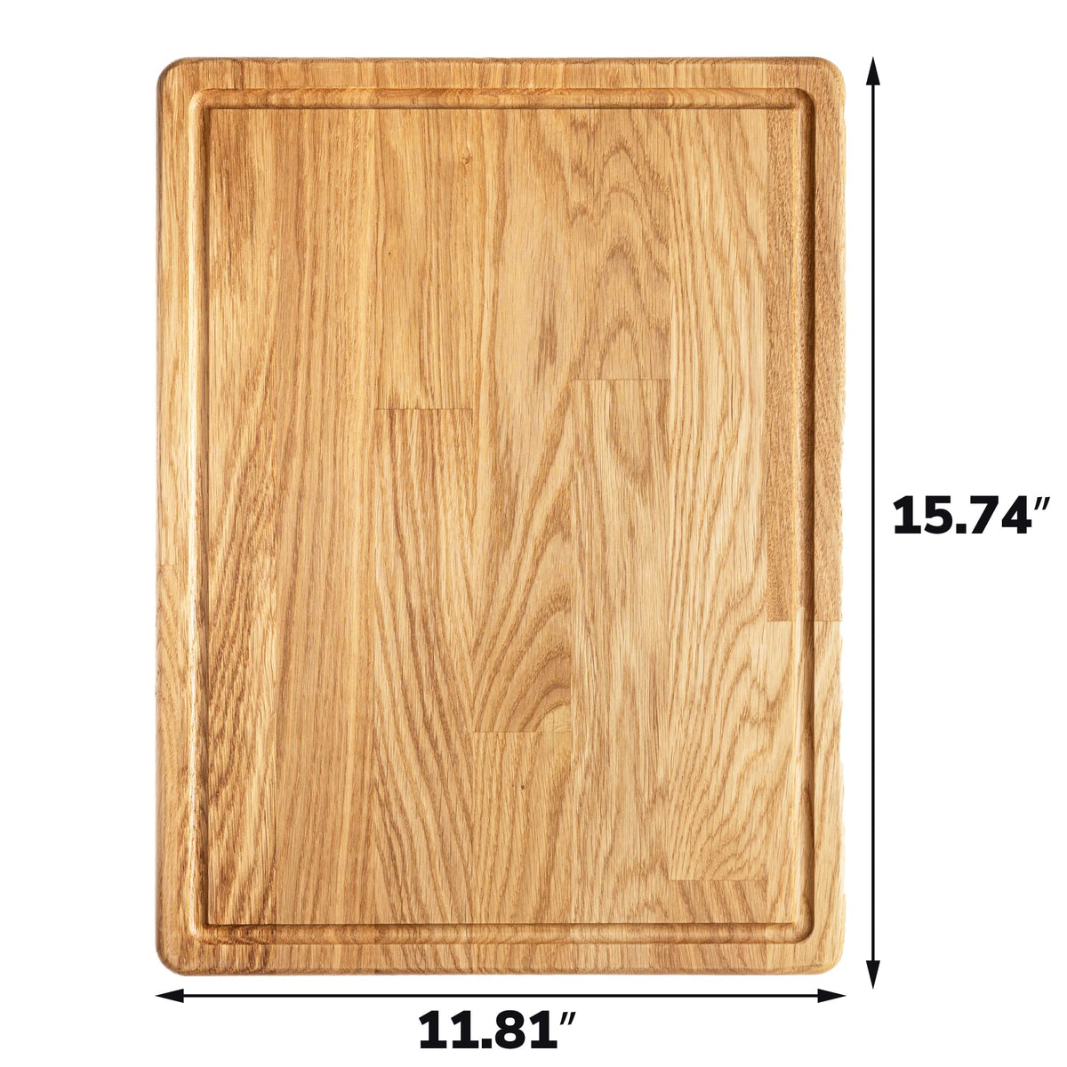 16x12 Inches Large Wood Cutting Board - Oak Cutting Board with Juice Groove - Steak Board - Fruit Cutting Board - Real Wood Cutting Board