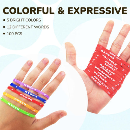 Silicone Wristbands - Rubber Band Bracelet Party Favors for Kids - Rubber Bracelet for Kids - Silicone Wristband for Kids - Wristbands Silicone