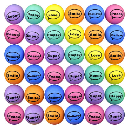 Bouncy Balls 50 pcs 45mm Bulk Rubber Ball Speech Bubble Superballs Vending Machine Toys