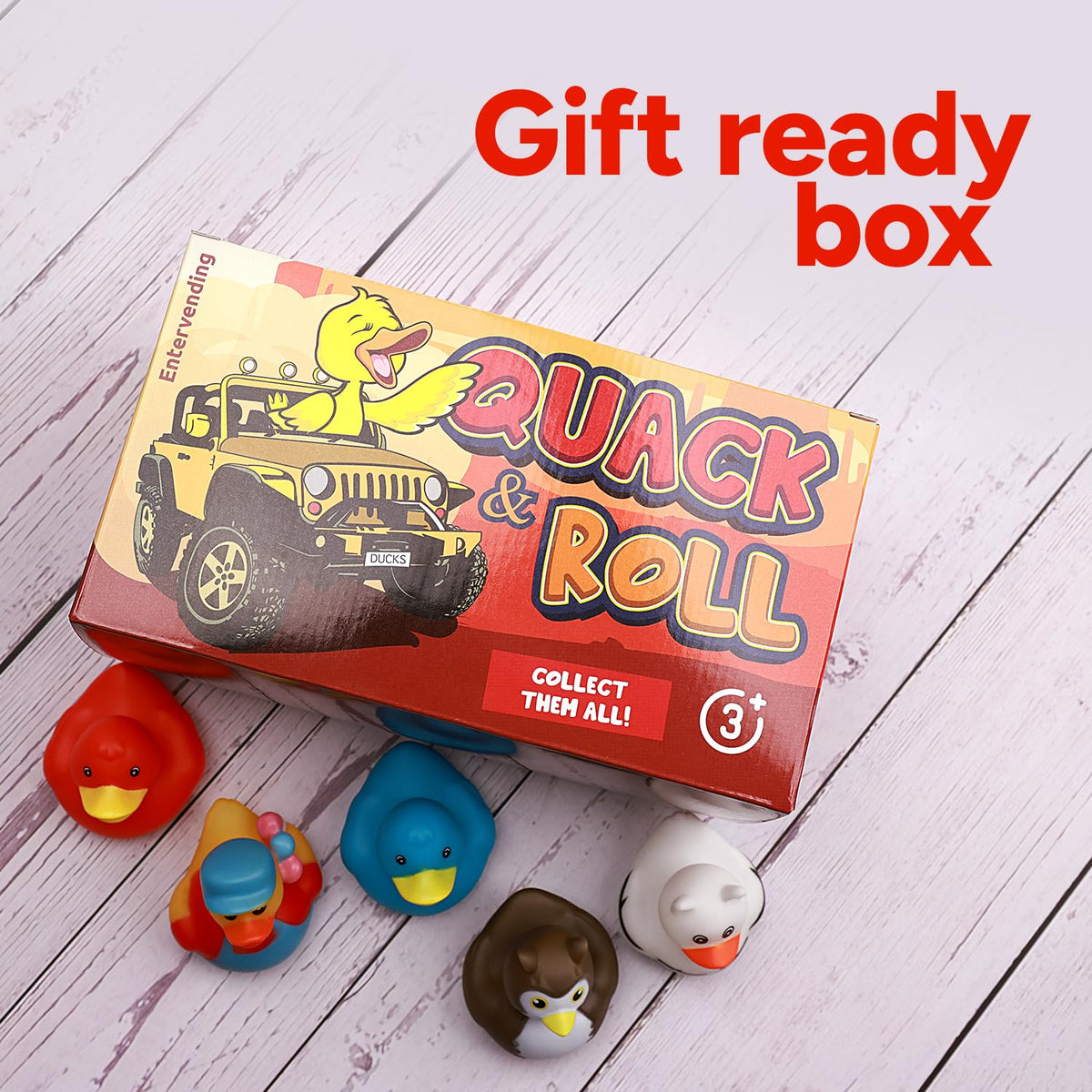 Assorted Rubber Ducks Jeep Ducks for Ducking 20pcs in Gift Box - 2" Rubber Ducks Bath Toys for Toddlers 1-3 Party Favors - Summer Beach Pool Toys Baby Shower Gifts Pinata Stuffers Prizes for Kids