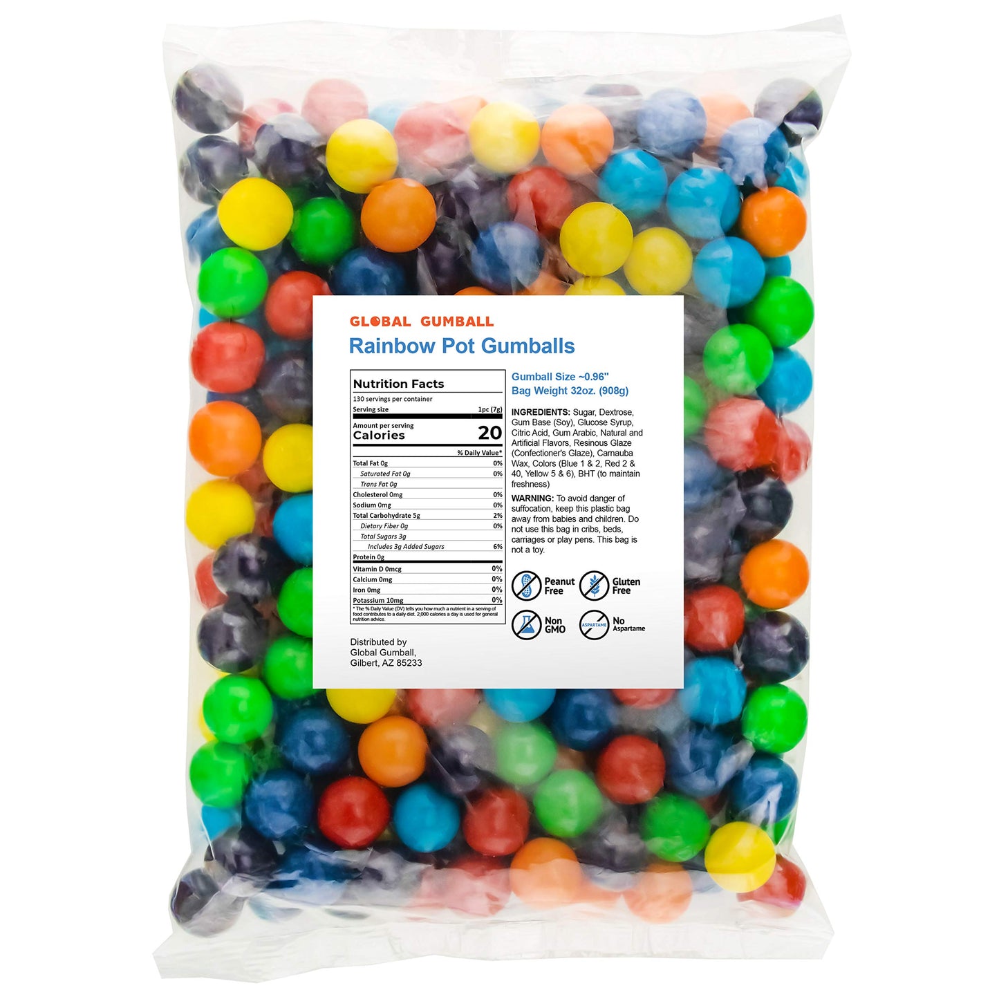 Gumballs for Gumball Machine - 1 Inch Large Gumballs - Assorted Flavored Bubble Gum Balls - Gumball Machine Refills - Bubble Gum Bulk 2 Lb