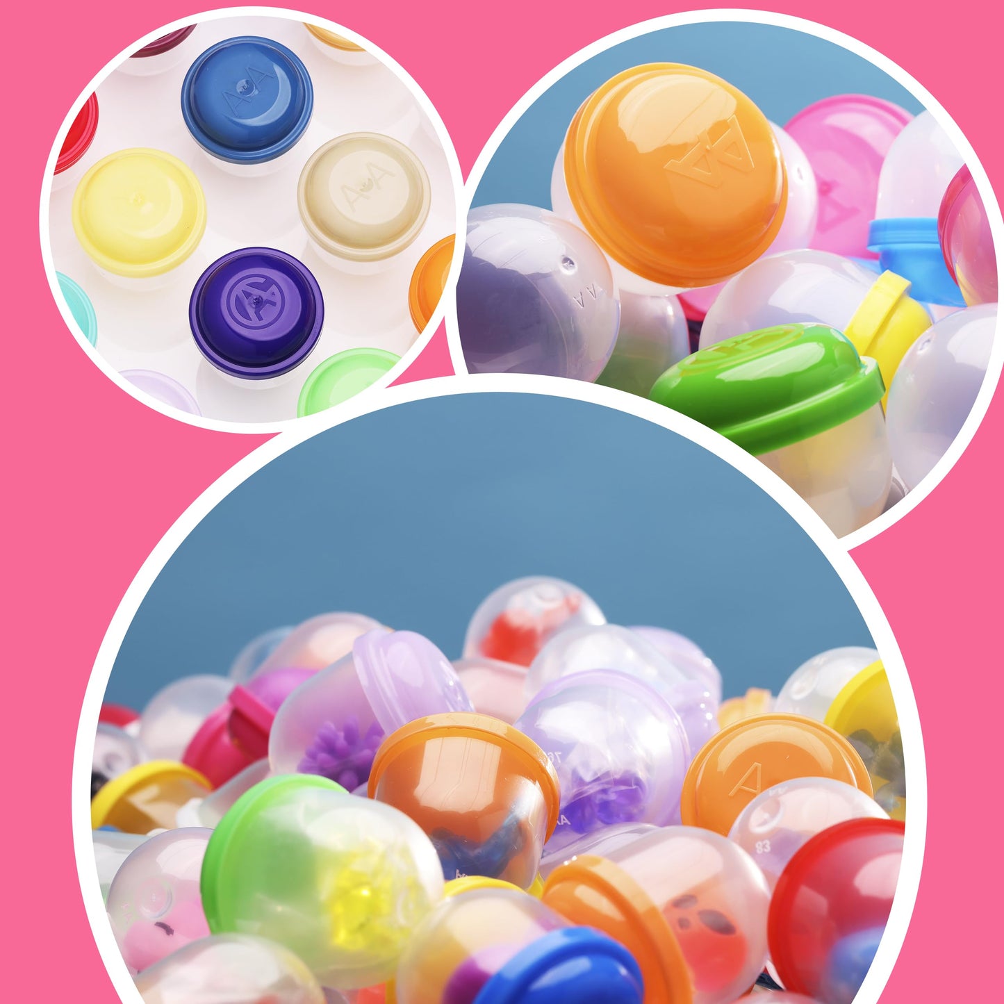 1.1 Inch Tiny Frosty Clear-Colored Acorn Capsules - Empty Toy Capsules - Plastic Capsules for Toys - 28 mm Prize Machine Capsules