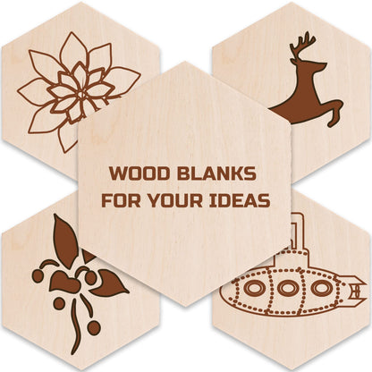 3 Inch Hexagon Plywood Wood Cutouts - 24 Wood Pieces for Crafts - Thin Wood for Wood Burning Projects - Crafting Plywood Wooden Pieces to Paint