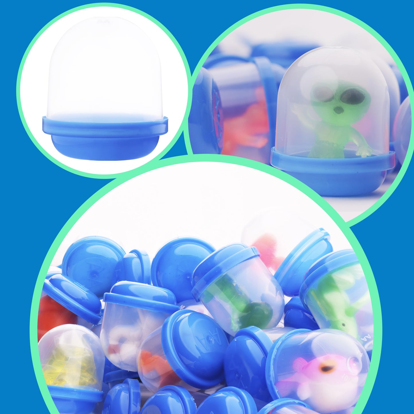 1.1 Inch Tiny Frosty Clear-Colored Acorn Capsules - Empty Toy Capsules - Plastic Capsules for Toys - 28 mm Prize Machine Capsules