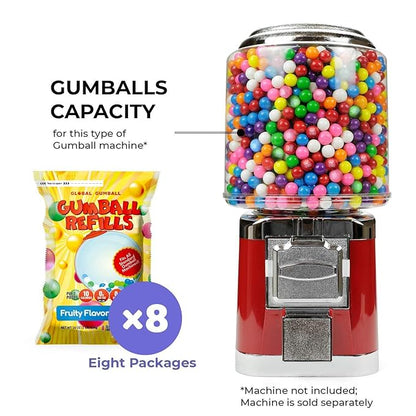 Gumballs for Gumball Machine - 0.5 Inch Mini Gumballs - 4 Lb Bulk Gum Balls for Kids - 7 Flavor Gumball Machine Refills - 1040 Pcs Gumballs Bulk Pack