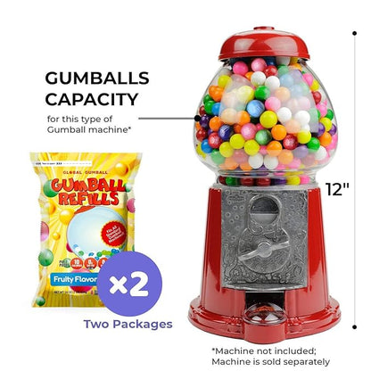 Gumballs for Gumball Machine - 0.5 Inch Mini Gumballs - 4 Lb Bulk Gum Balls for Kids - 7 Flavor Gumball Machine Refills - 1040 Pcs Gumballs Bulk Pack