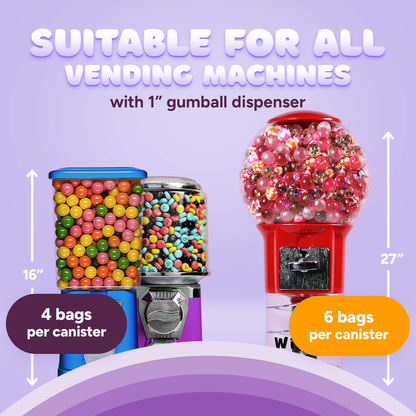 Gumballs for Gumball Machine - 1" Inch Grape Flavored Bubble Gum - 1.7 LB Bag